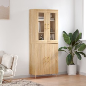 Aparador alto madera contrachapada color roble 69,5x34x180 cm de vidaXL, Aparadores - Ref: Foro24-3198204, Precio: 158,99 €, ...