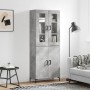 Aparador alto madera contrachapada gris hormigón 69,5x34x180 cm de vidaXL, Aparadores - Ref: Foro24-3198213, Precio: 165,84 €...