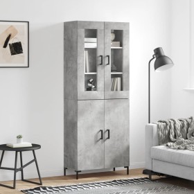 Aparador alto madera contrachapada gris hormigón 69,5x34x180 cm de vidaXL, Aparadores - Ref: Foro24-3198213, Precio: 163,99 €...