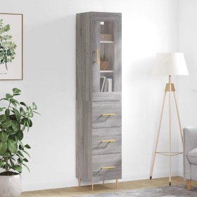 Tall gray Sonoma plywood sideboard 34.5x34x180 cm by vidaXL, Sideboards - Ref: Foro24-3199231, Price: 113,04 €, Discount: %