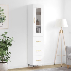 Aparador alto madera contrachapada blanco 34,5x34x180 cm de vidaXL, Aparadores - Ref: Foro24-3199217, Precio: 111,99 €, Descu...