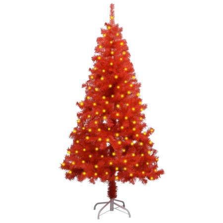 Künstlicher Weihnachtsbaum mit LEDs und rotem PVC-Träger 150 cm von vidaXL, Weihnachtsbäume - Ref: Foro24-3077427, Preis: 34,...