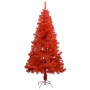 Künstlicher Weihnachtsbaum mit LEDs und rotem PVC-Träger 150 cm von vidaXL, Weihnachtsbäume - Ref: Foro24-3077427, Preis: 34,...