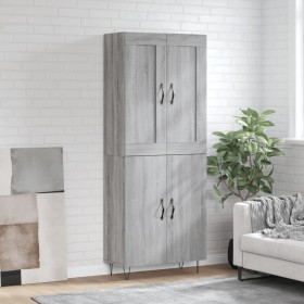 Aparador alto madera contrachapada gris sonoma 69,5x34x180 cm de vidaXL, Aparadores - Ref: Foro24-3199591, Precio: 146,99 €, ...