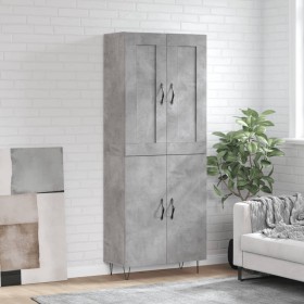 Concrete gray plywood tall sideboard 69.5x34x180 cm by vidaXL, Sideboards - Ref: Foro24-3199589, Price: 132,99 €, Discount: %