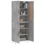 Aparador alto madera contrachapada gris hormigón 69,5x34x180 cm de vidaXL, Aparadores - Ref: Foro24-3199589, Precio: 132,99 €...