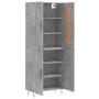 Aparador alto madera contrachapada gris hormigón 69,5x34x180 cm de vidaXL, Aparadores - Ref: Foro24-3199589, Precio: 132,99 €...