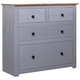 Aparador de madera maciza pino estilo Panamá gris 80x40x83 cm de vidaXL, Aparadores - Ref: Foro24-282656, Precio: 140,44 €, D...