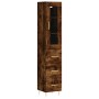 Aparador de madera contrachapada roble ahumado 34,5x34x180 cm de vidaXL, Aparadores - Ref: Foro24-3199230, Precio: 109,52 €, ...