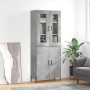 Aparador alto madera contrachapada gris hormigón 69,5x34x180 cm de vidaXL, Aparadores - Ref: Foro24-3198221, Precio: 167,86 €...