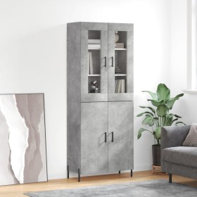 Tall plywood gray concrete sideboard 69.5x34x180 cm by vidaXL, Sideboards - Ref: Foro24-3198221, Price: 167,86 €, Discount: %