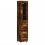 Aparador de madera contrachapada roble ahumado 34,5x34x180 cm de vidaXL, Aparadores - Ref: Foro24-3199222, Precio: 116,62 €, ...