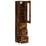 Aparador de madera contrachapada roble ahumado 34,5x34x180 cm de vidaXL, Aparadores - Ref: Foro24-3199222, Precio: 116,62 €, ...