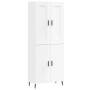 Aparador alto madera contrachapada blanco brillo 69,5x34x180 cm de vidaXL, Aparadores - Ref: Foro24-3199571, Precio: 162,04 €...