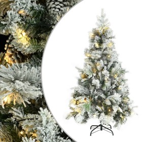 Christmas tree with snow, LED lights and pine cones PVC and PE 195 cm by vidaXL, Christmas trees - Ref: Foro24-3094561, Price...