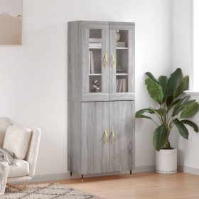 Aparador alto madera contrachapada gris sonoma 69,5x34x180 cm de vidaXL, Aparadores - Ref: Foro24-3198199, Precio: 161,60 €, ...