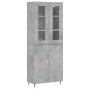 Aparador alto madera contrachapada gris hormigón 69,5x34x180 cm de vidaXL, Aparadores - Ref: Foro24-3198197, Precio: 156,10 €...