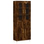 Aparador alto madera contrachapada roble ahumado 69,5x34x180 cm de vidaXL, Aparadores - Ref: Foro24-3198206, Precio: 159,99 €...