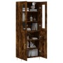 Aparador alto madera contrachapada roble ahumado 69,5x34x180 cm de vidaXL, Aparadores - Ref: Foro24-3198206, Precio: 159,99 €...