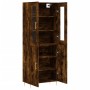 Aparador alto madera contrachapada roble ahumado 69,5x34x180 cm de vidaXL, Aparadores - Ref: Foro24-3198206, Precio: 159,99 €...