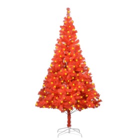 Árbol de Navidad artificial con LEDs y soporte PVC rojo 180 cm de vidaXL, Arboles de navidad - Ref: Foro24-3077428, Precio: 4...