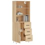 Aparador alto madera contrachapada color roble 69,5x34x180 cm de vidaXL, Aparadores - Ref: Foro24-3189440, Precio: 154,30 €, ...