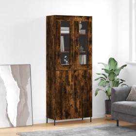 Aparador alto madera contrachapada roble ahumado 69,5x34x180 cm de vidaXL, Aparadores - Ref: Foro24-3198222, Precio: 169,99 €...