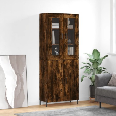 Aparador alto madera contrachapada roble ahumado 69,5x34x180 cm de vidaXL, Aparadores - Ref: Foro24-3198222, Precio: 169,06 €...