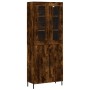 Aparador alto madera contrachapada roble ahumado 69,5x34x180 cm de vidaXL, Aparadores - Ref: Foro24-3198222, Precio: 169,06 €...