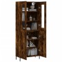 Aparador alto madera contrachapada roble ahumado 69,5x34x180 cm de vidaXL, Aparadores - Ref: Foro24-3198222, Precio: 169,06 €...