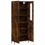 Aparador alto madera contrachapada roble ahumado 69,5x34x180 cm de vidaXL, Aparadores - Ref: Foro24-3198222, Precio: 169,06 €...