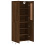 Aparador alto madera contrachapada marrón roble 69,5x34x180 cm de vidaXL, Aparadores - Ref: Foro24-3199592, Precio: 136,99 €,...