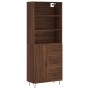 Aparador alto madera contrachapada marrón roble 69,5x34x180 cm de vidaXL, Aparadores - Ref: Foro24-3189444, Precio: 148,99 €,...