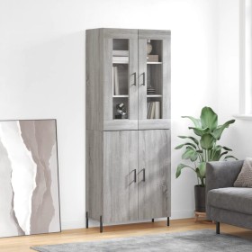 Aparador alto madera contrachapada gris sonoma 69,5x34x180 cm de vidaXL, Aparadores - Ref: Foro24-3198223, Precio: 167,99 €, ...