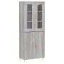 Aparador alto madera contrachapada gris sonoma 69,5x34x180 cm de vidaXL, Aparadores - Ref: Foro24-3198207, Precio: 169,67 €, ...