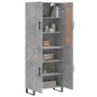 Aparador alto madera contrachapada gris hormigón 69,5x34x180 cm de vidaXL, Aparadores - Ref: Foro24-3199581, Precio: 156,67 €...