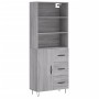 Aparador alto madera contrachapada gris sonoma 69,5x34x180 cm de vidaXL, Aparadores - Ref: Foro24-3189443, Precio: 149,69 €, ...