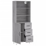 Aparador alto madera contrachapada gris sonoma 69,5x34x180 cm de vidaXL, Aparadores - Ref: Foro24-3189443, Precio: 149,69 €, ...