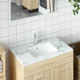 Lavabo de baño rectangular cerámica blanco 46,5x35x18 cm de vidaXL, Lavabos - Ref: Foro24-153731, Precio: 51,98 €, Descuento: %