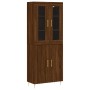 Aparador alto madera contrachapada marrón roble 69,5x34x180 cm de vidaXL, Aparadores - Ref: Foro24-3198208, Precio: 168,99 €,...