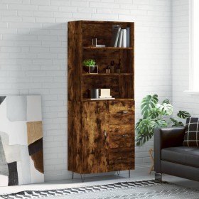 Tall smoked oak plywood sideboard 69.5x34x180 cm by vidaXL, Sideboards - Ref: Foro24-3189442, Price: 144,17 €, Discount: %