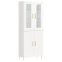 Aparador alto madera contrachapada blanco brillo 69,5x34x180 cm de vidaXL, Aparadores - Ref: Foro24-3198203, Precio: 214,07 €...