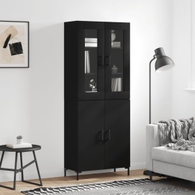 Aparador alto madera contrachapada negro 69,5x34x180 cm de vidaXL, Aparadores - Ref: Foro24-3198210, Precio: 172,99 €, Descue...