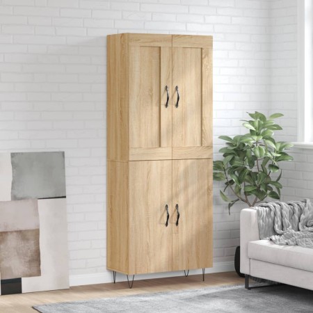 Aparador alto madera contrachapada color roble 69,5x34x180 cm de vidaXL, Aparadores - Ref: Foro24-3199588, Precio: 132,37 €, ...