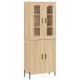 Aparador alto madera contrachapada color roble 69,5x34x180 cm de vidaXL, Aparadores - Ref: Foro24-3198220, Precio: 157,99 €, ...