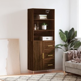 Tall oak brown plywood sideboard 69.5x34x180 cm by vidaXL, Sideboards - Ref: Foro24-3189436, Price: 150,99 €, Discount: %