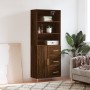 Tall oak brown plywood sideboard 69.5x34x180 cm by vidaXL, Sideboards - Ref: Foro24-3189436, Price: 150,73 €, Discount: %