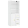 Aparador alto madera contrachapada blanco 69,5x34x180 cm de vidaXL, Aparadores - Ref: Foro24-3189429, Precio: 147,22 €, Descu...