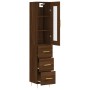 Tall brown oak plywood sideboard 34.5x34x180 cm by vidaXL, Sideboards - Ref: Foro24-3199232, Price: 113,18 €, Discount: %