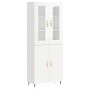 Aparador alto madera contrachapada blanco brillo 69,5x34x180 cm de vidaXL, Aparadores - Ref: Foro24-3198195, Precio: 185,43 €...